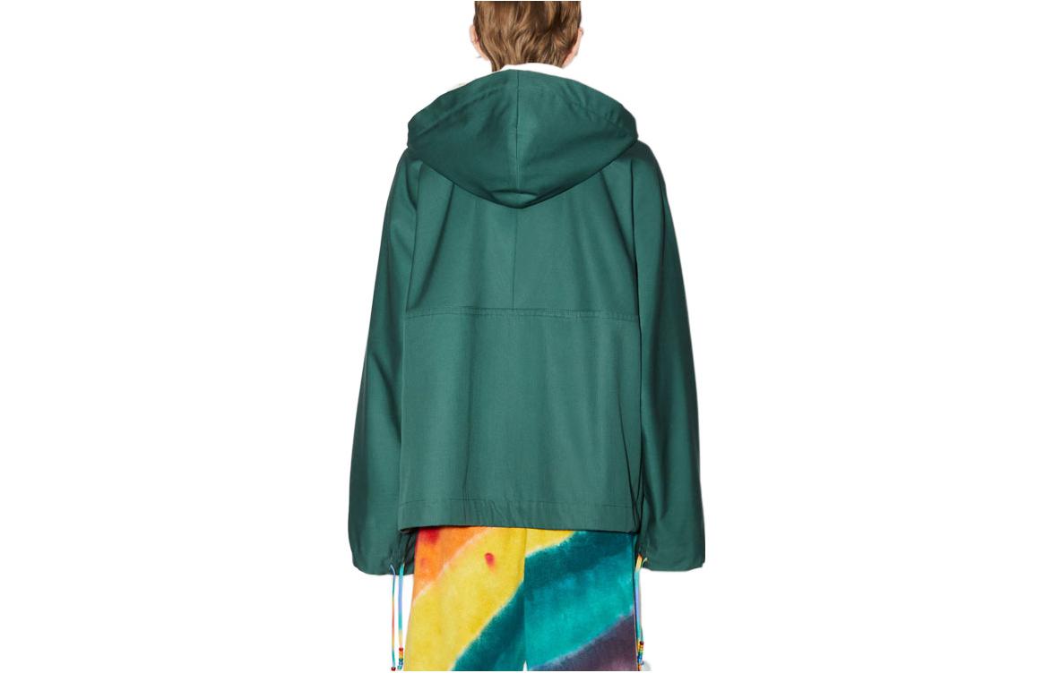 Lookbook Acne Studios SS22 Face Logo Patch Zip-Up Hoodie Jacket Unisex Green. C90106-AAY