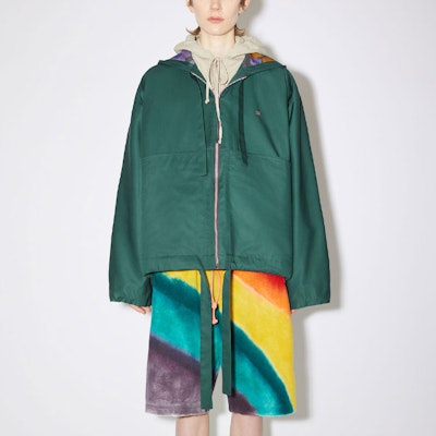 Acne Studios SS22 Face Logo Patch Zip-Up Hoodie Jacket Unisex Green. C90106-AAY Shop Acne Studios SS22 Face Logo Patch Zip-Up Hoodie Jacket Unisex Green. C90106-AAY