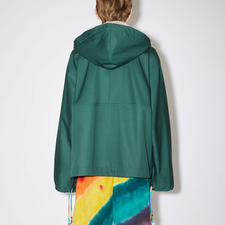 Purchase Acne Studios SS22 Face Logo Patch Zip-Up Hoodie Jacket Unisex Green. C90106-AAY