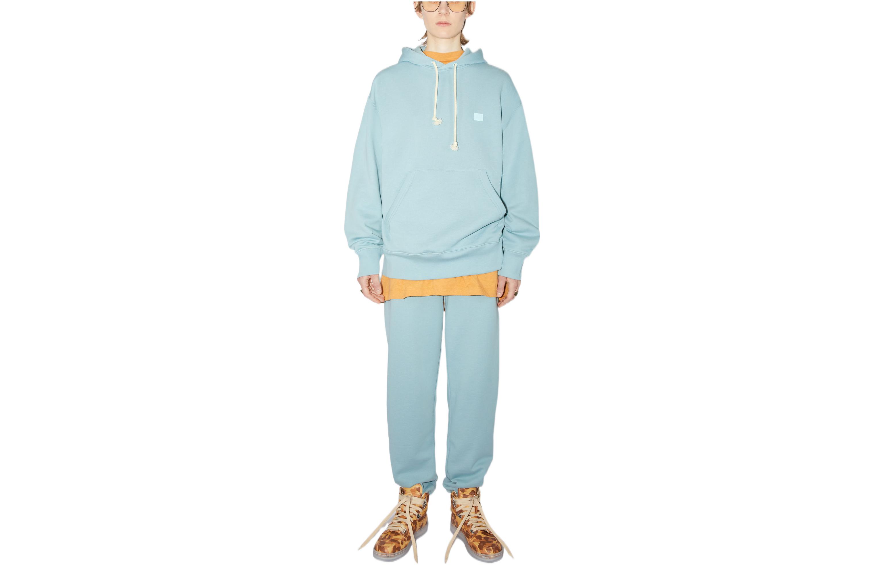 Buy Acne Studios SS22 Face Oversized Blue Hoodie Unisex Pullover Sweatshirt. CI0108-AQH101