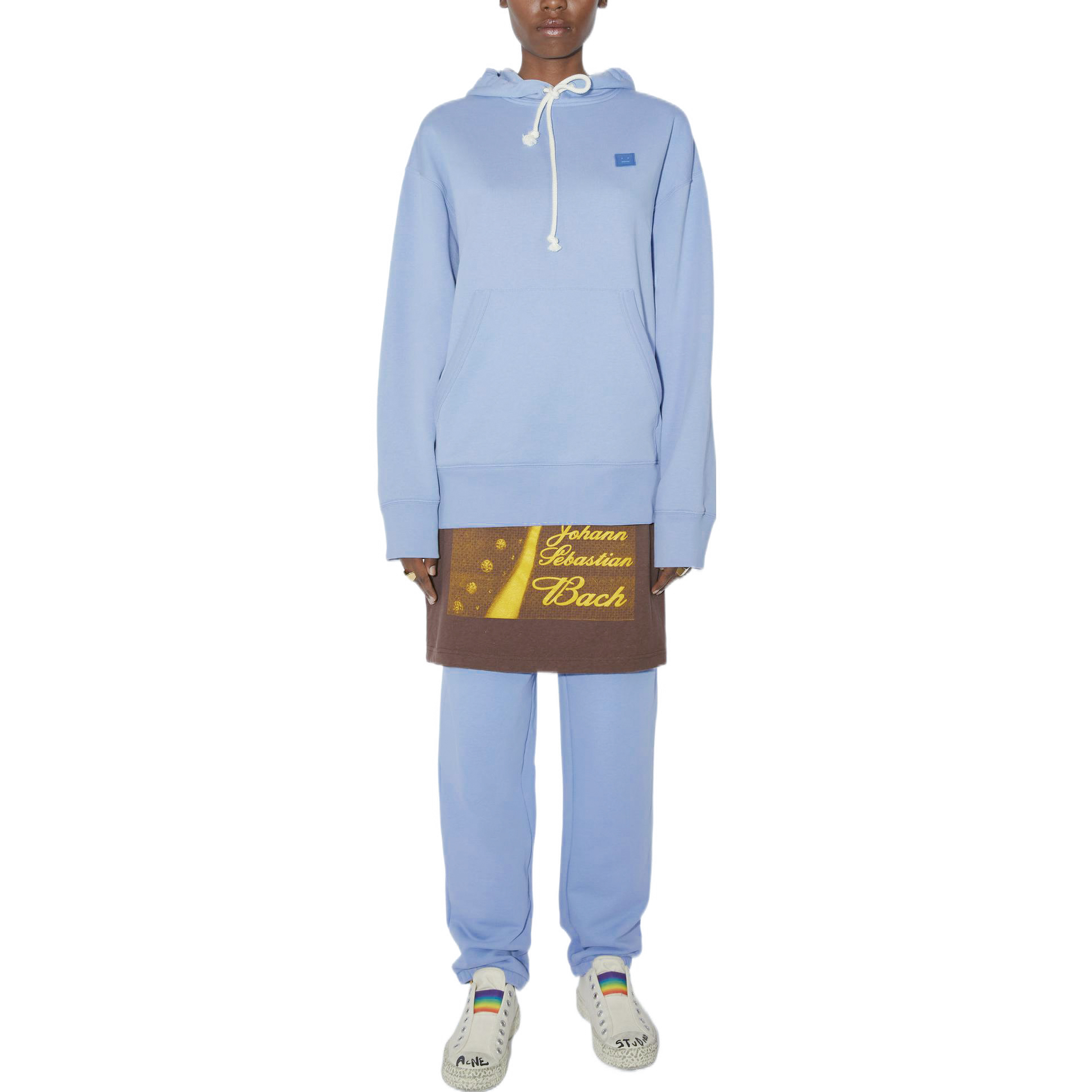 Shop Acne Studios SS22 Face Oversized Hoodie Unisex Light Purple Sweatshirt. CI0108-CU2
