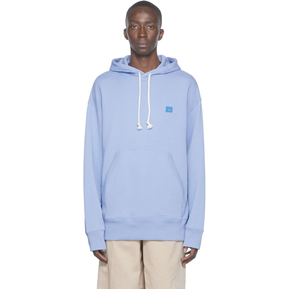 Details for Acne Studios SS22 Face Oversized Hoodie Unisex Light Purple Sweatshirt. CI0108-CU2