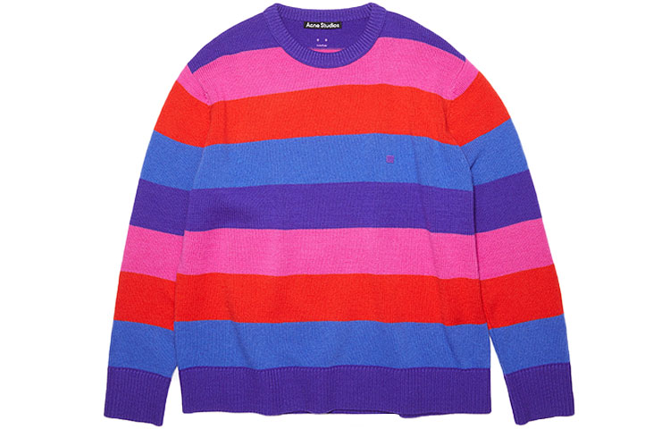 Acne Studios SS22 Face Rainbow Stripe Wool Sweater Unisex - Purple. C60046-BNL 圖 2