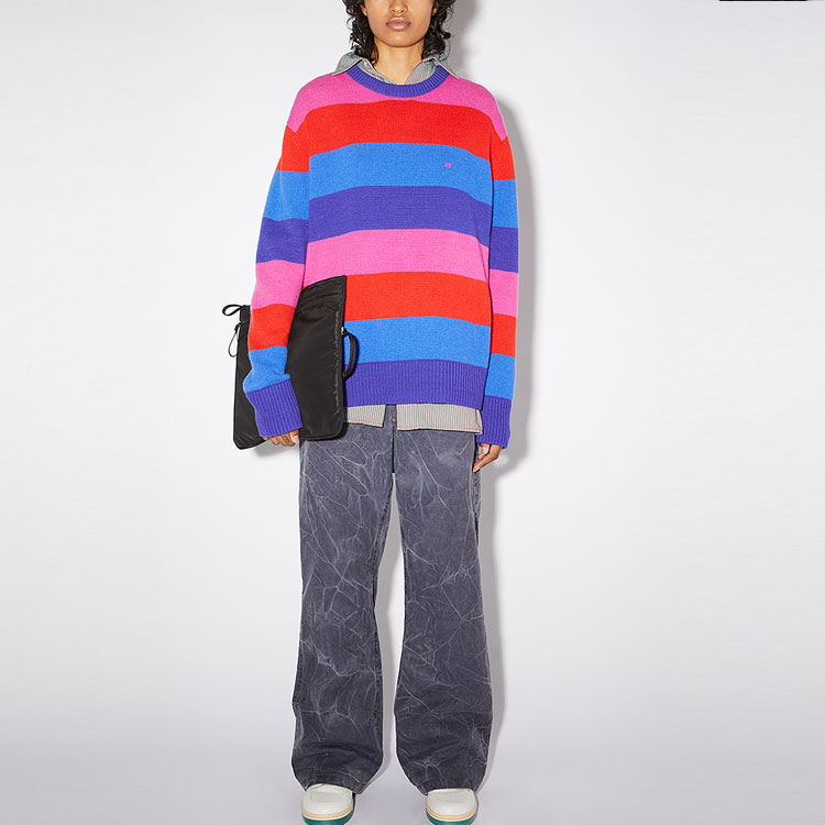 Acne Studios SS22 Face Rainbow Stripe Wool Sweater Unisex - Purple. C60046-BNL 圖 3