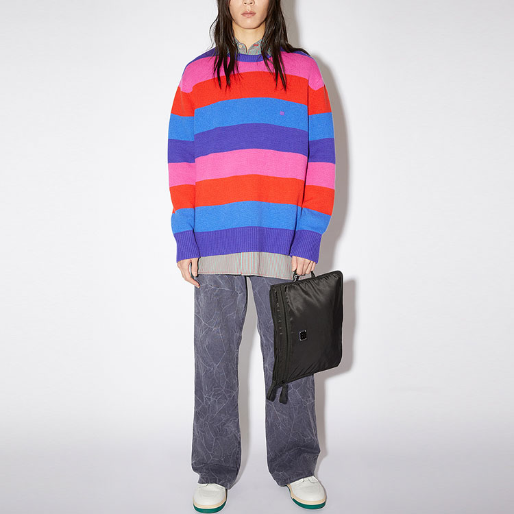 Acne Studios SS22 Face Rainbow Stripe Wool Sweater Unisex - Purple. C60046-BNL 圖 4