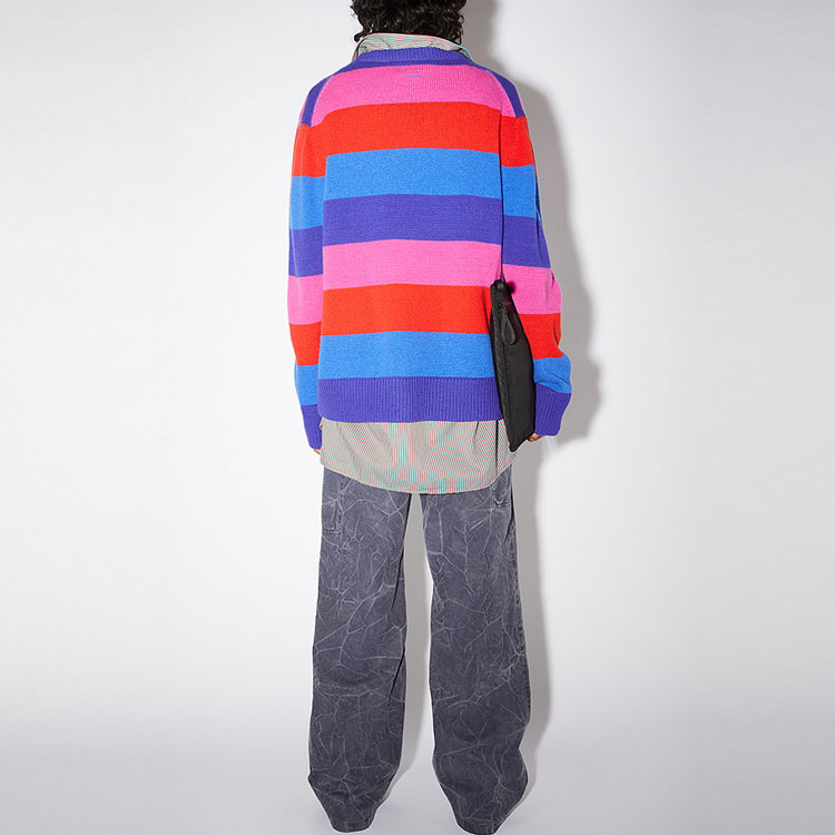 Acne Studios SS22 Face Rainbow Stripe Wool Sweater Unisex - Purple. C60046-BNL 圖 5