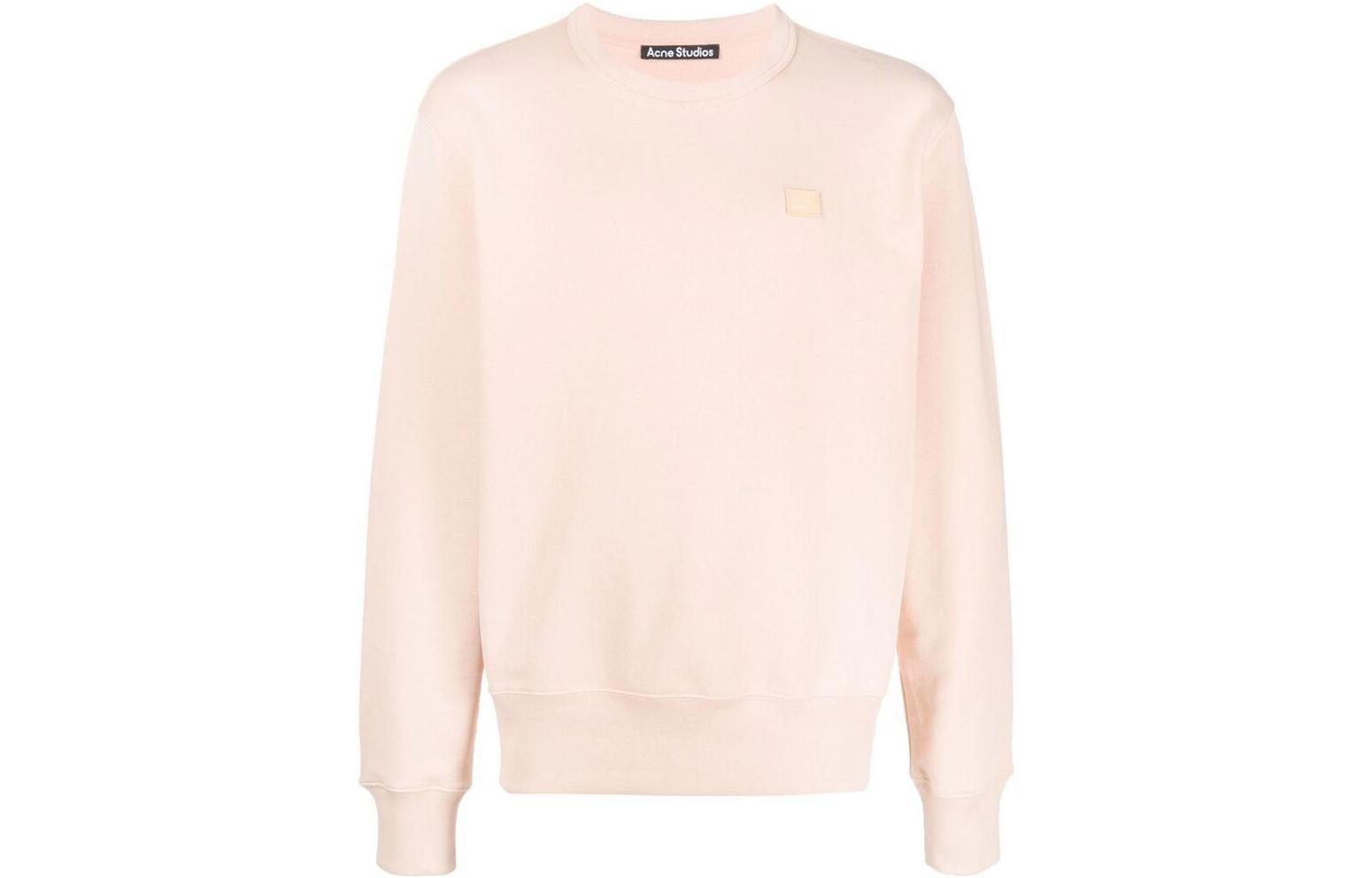 Acne Studios SS22 Face Smile Pink Unisex Pullover Sweatshirt Crewneck CI0114-AD5