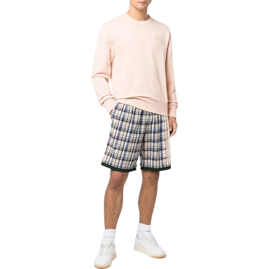 Shop Acne Studios 2022春夏粉色笑脸中性圆领卫衣 CI0114-AD5