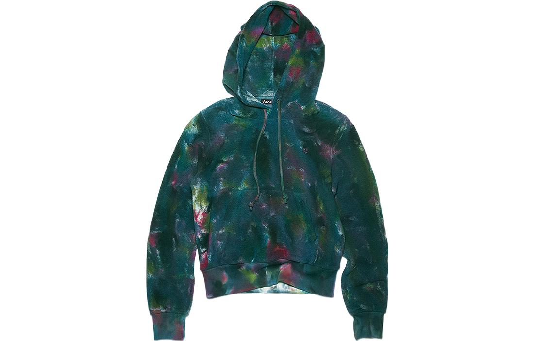 Order Hoodie Tie-Dye Hijau Acne Studios SS22 Unisex Pullover Fleece CI0110-AB4