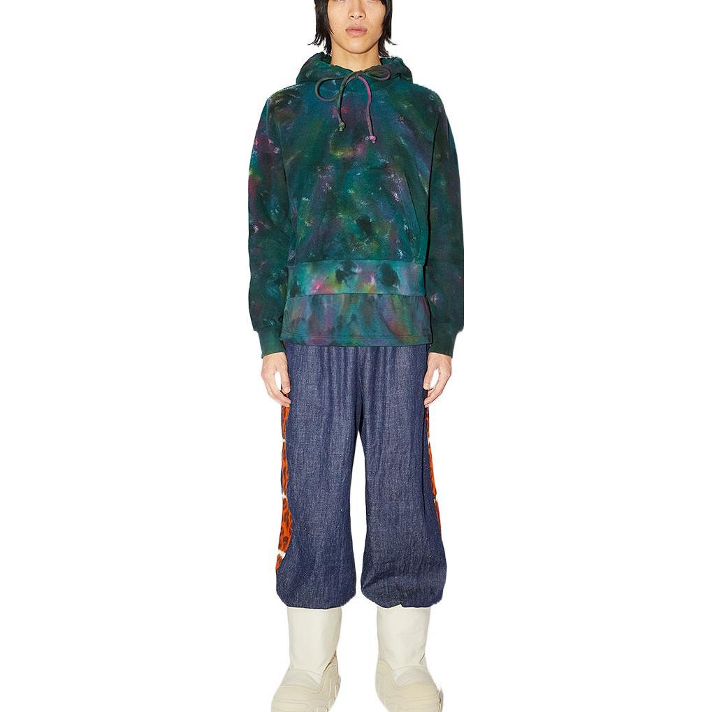 Lookbook Hoodie Tie-Dye Hijau Acne Studios SS22 Unisex Pullover Fleece CI0110-AB4