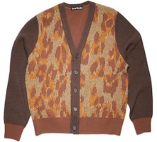 Acne Studios SS22 Face Wool Knit Cardigan Brown Unisex Vintage Style Sweater. C60056-CWM Acne Studios SS22 Face Wool Knit Cardigan Brown Unisex Vintage Style Sweater. C60056-CWM