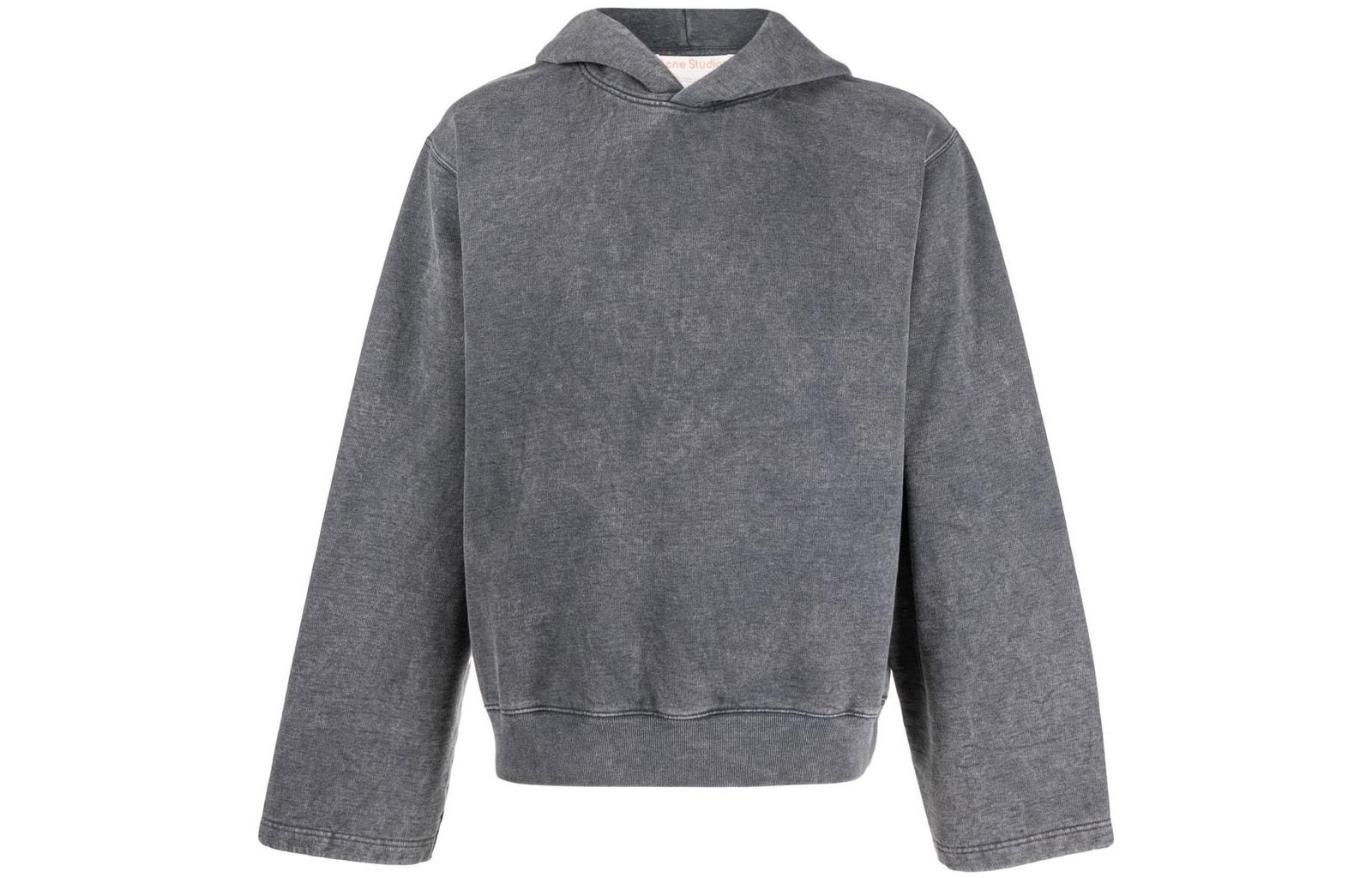 Acne Studios SS22 Faded Hoodie Unisex Long Sleeve Pullover Gray CI0106AA2-Anthracite