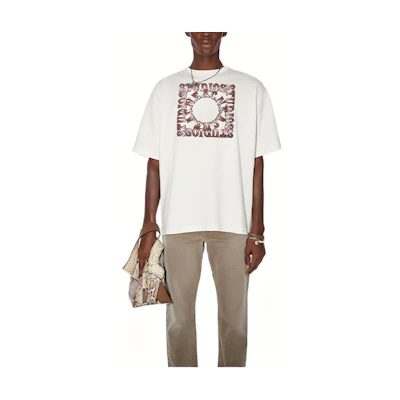 Acne Studios SS22 Geometric Print Crewneck Short Sleeve T-Shirt Men Grey White BL0316-AEG