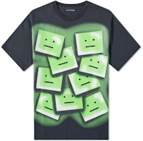 Acne Studios SS22 Graffiti Ice Cube Smiley Print Unisex T-Shirt - Black CL0129-BM0 Acne Studios SS22 Graffiti Ice Cube Smiley Print Unisex T-Shirt - Black CL0129-BM0