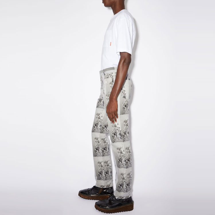 Purchase 아크네 스튜디오 SS22 그래픽 프린트 캐주얼 팬츠 남성용 그레이. BK0437-902