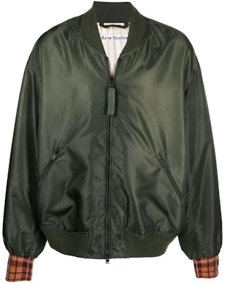 Acne Studios SS22 Green Bomber Jacket with Baseball Collar Zip-Up B90612-AB7 Buy Acne Studios SS22 Green Bomber Jacket with Baseball Collar Zip-Up B90612-AB7