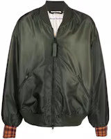 Order Acne Studios SS22 綠色棒球領拉鍊飛行夾克 B90612-AB7