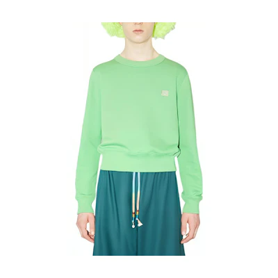 Acne Studios SS22 Green Face Logo Long Sleeve Unisex Pullover Sweatshirt CI0113-BN1