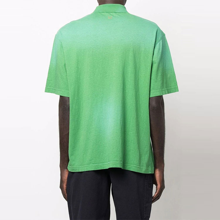 Purchase Polo Unisex Acne Studios SS22 Verde Desgastado con Parche de Cara. CL0116-CA4