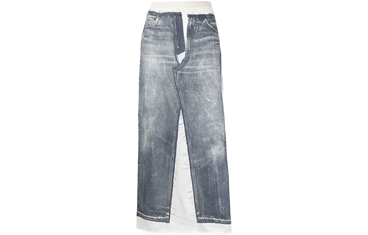 Order Falda Midi Denim Estampada Cintura Alta Acne Studios SS22 Azul AF0302-AAL