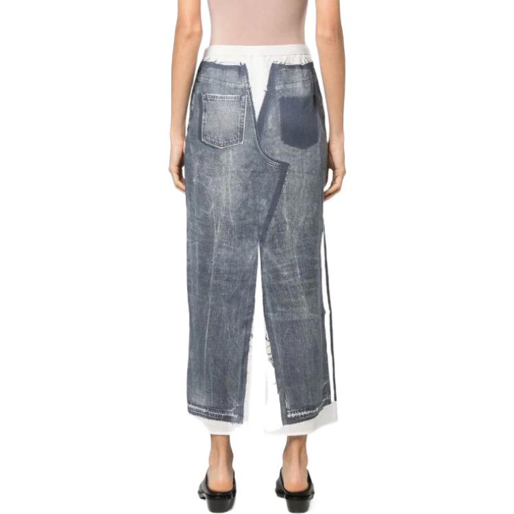 Shop Falda Midi Denim Estampada Cintura Alta Acne Studios SS22 Azul AF0302-AAL