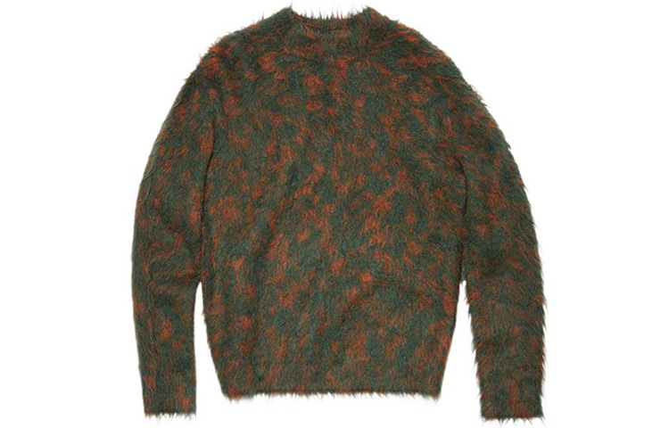 Acne Studios SS22 Leopard Print Knit Sweater Crewneck  Dark Green. B60250-BA1