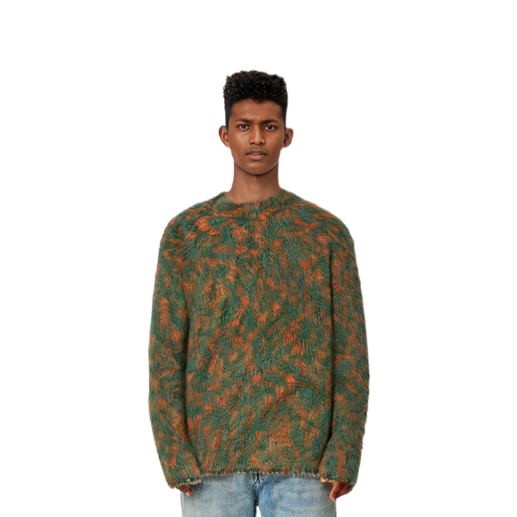Purchase アクネ ストゥディオズ SS22 レオパード柄 ニット セーター クルーネック ダークグリーン. B60250-BA1