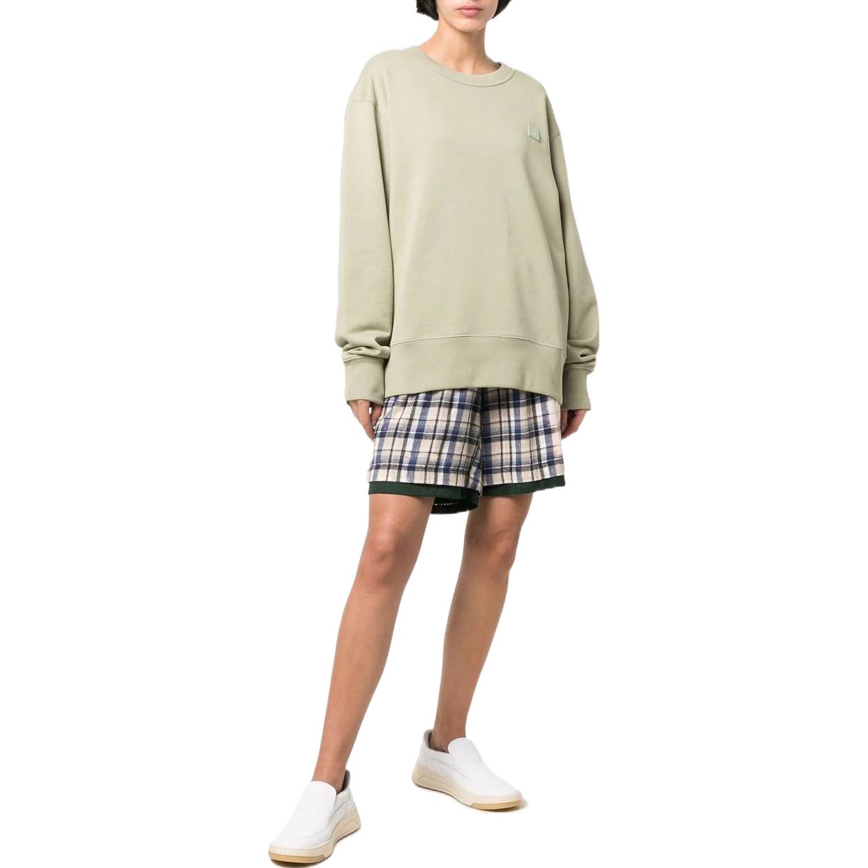 Lookbook Acne Studios SS22 綠色Logo圖案寬鬆版套頭衫男女適用款式。 CI0076-CRW