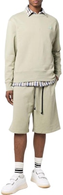 Acne Studios SS22 綠色Logo圖案寬鬆版套頭衫男女適用款式。 CI0076-CRW Shop Acne Studios SS22 綠色Logo圖案寬鬆版套頭衫男女適用款式。 CI0076-CRW