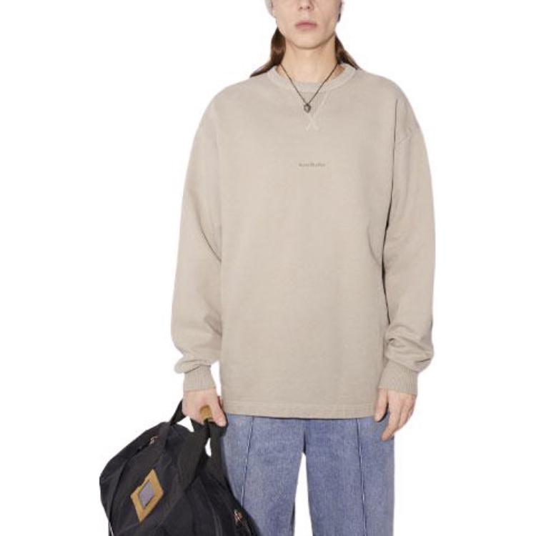 Acne Studios SS22 Logo Print Crewneck Loose Fit Sweatshirt  Oyster Grey BI0138-CKN 圖 4