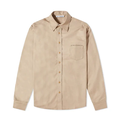 Acne Studios SS22 Nude Logo Embroidered Long Sleeve Shirt BB0412-AEK