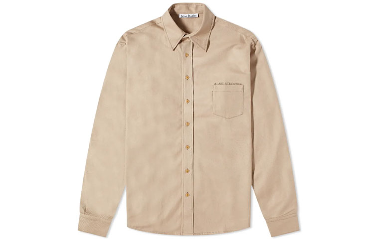 Order Acne Studios SS22 Nude Logo Embroidered Long Sleeve Shirt BB0412-AEK