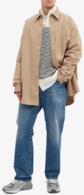 Acne Studios SS22 Nude Logo Embroidered Long Sleeve Shirt BB0412-AEK Lookbook Acne Studios SS22 Nude Logo Embroidered Long Sleeve Shirt BB0412-AEK