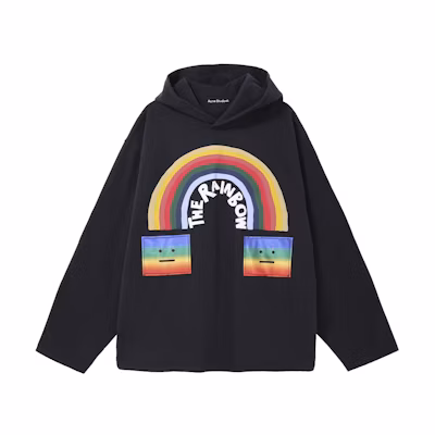 Acne Studios SS22 Rainbow Letter Print Hoodie Unisex Black. CI0116-900