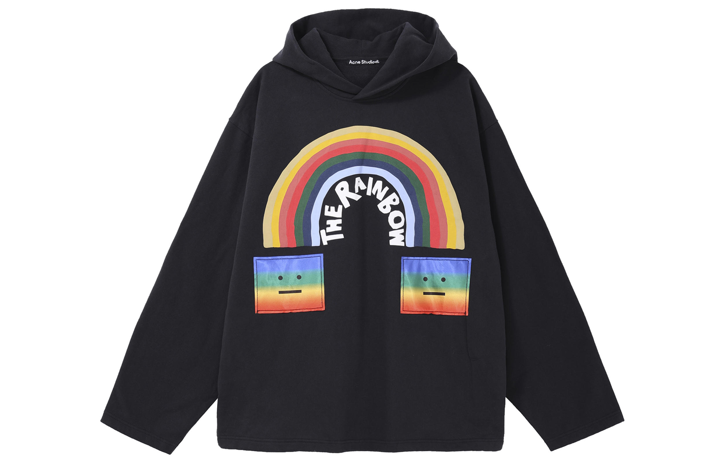 Order Acne Studios SS22 Rainbow Letter Print Hoodie Unisex Black. CI0116-900