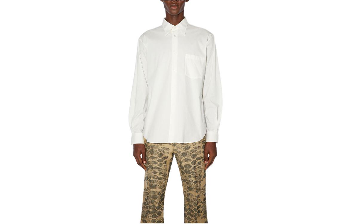 Order Acne Studios SS22 Solid Color Button-Up Long Sleeve Shirt White Menswear BB0428-100
