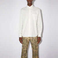 Shop Acne Studios 2022春夏男士纯色长袖衬衫 白色 BB0428-100