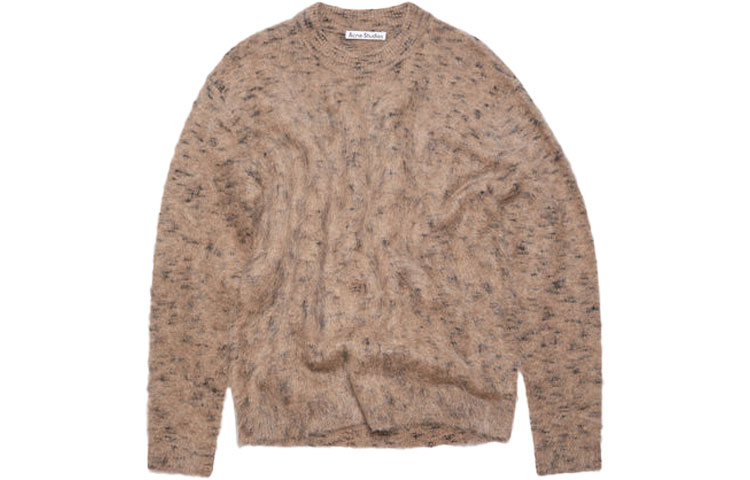 Acne Studios SS22 Speckled Knit Crewneck Pullover Sweater Brown . B60264-BLG