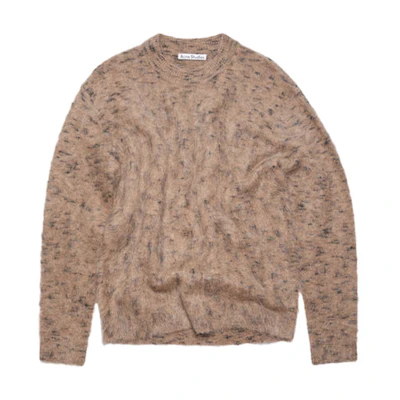 Acne Studios SS22 Speckled Knit Crewneck Pullover Sweater Brown . B60264-BLG