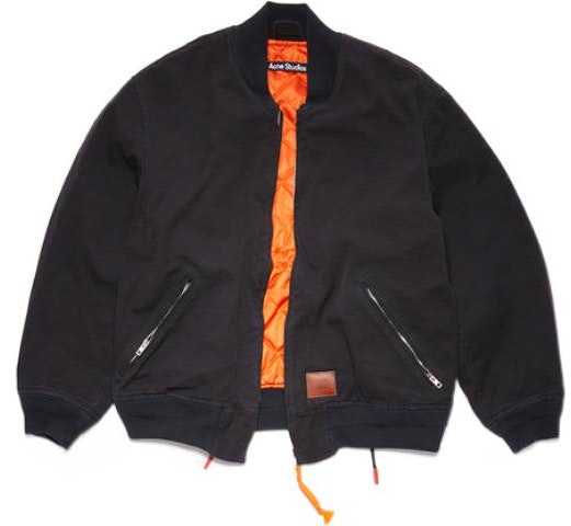 acne-studios-ss-22-unisex-black-zip-up-bomber-jacket-with-logo-patch-c90100-900