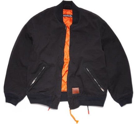 Acne Studios SS22 Unisex Black Zip-Up Bomber Jacket with Logo Patch. C90100-900 Buy Acne Studios SS22 Unisex Black Zip-Up Bomber Jacket with Logo Patch. C90100-900