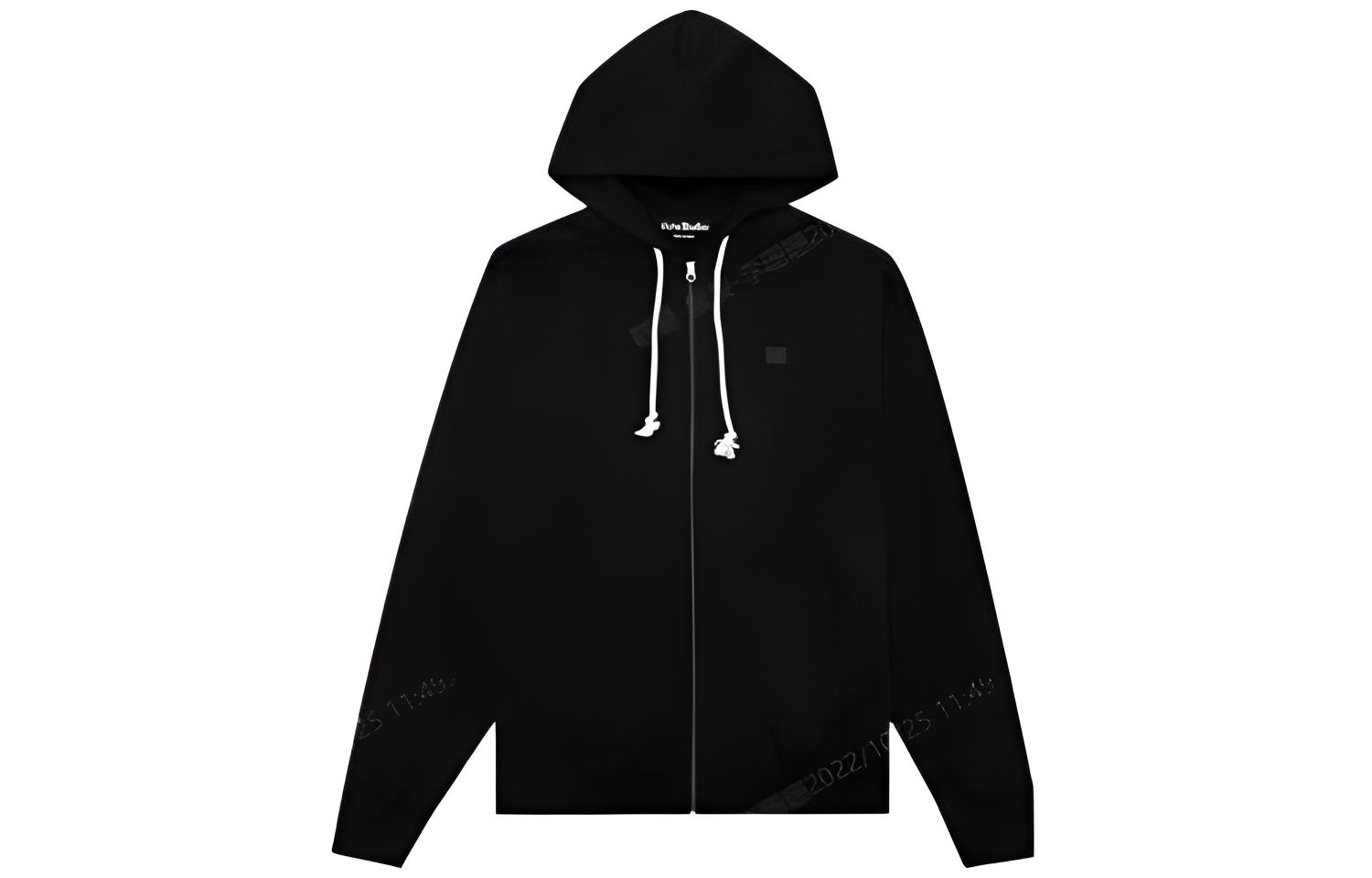Acne Studios SS22 Unisex Drawstring Pullover Hoodie Black CI0074-900