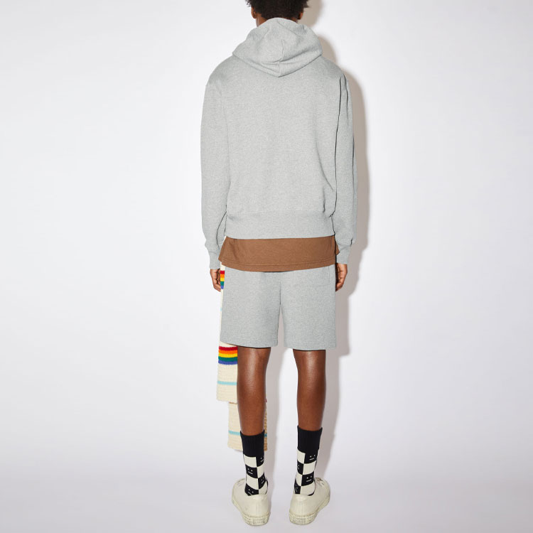 Shop Acne Studios SS22 男女同款 灰色笑脸贴标卫衣. CI0107-X92