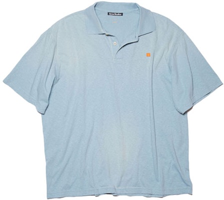Acne Studios SS22 Unisex Polo Logo Muka Sulam Biru Pudar. CL0116-AAT Buy Acne Studios SS22 Unisex Polo Logo Muka Sulam Biru Pudar. CL0116-AAT