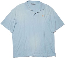 Acne Studios SS22 Unisex Polo Logo Muka Sulam Biru Pudar. CL0116-AAT Order Acne Studios SS22 Unisex Polo Logo Muka Sulam Biru Pudar. CL0116-AAT