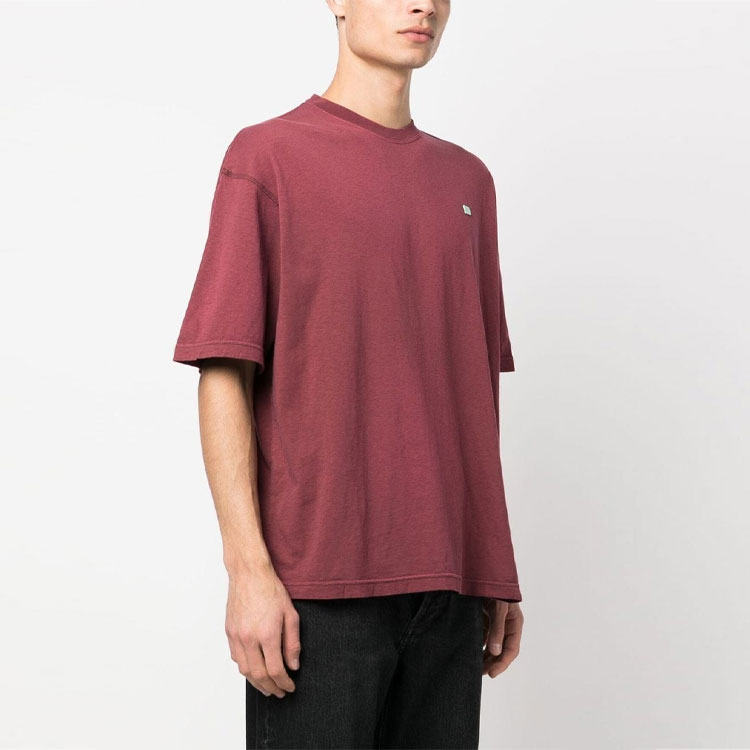 Acne Studios SS22 Unisex Plain Logo Patch Short Sleeve T-Shirt Maroon Red CL0163-ACD 圖 5
