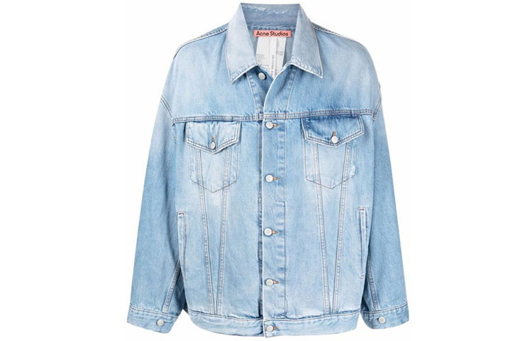 Acne Studios SS22 Vintage Blue Denim Jacket Unisex Relaxed Fit Blue. C90094-228
