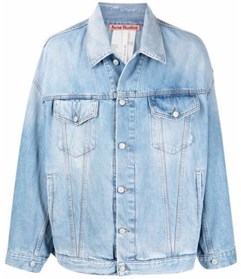 Acne Studios SS22 Vintage Blue Denim Jacket Unisex Relaxed Fit Blue. C90094-228 Buy Acne Studios SS22 Vintage Blue Denim Jacket Unisex Relaxed Fit Blue. C90094-228