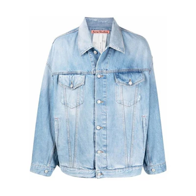 Acne Studios SS22 Vintage Blue Denim Jacket Unisex Relaxed Fit Blue. C90094-228
