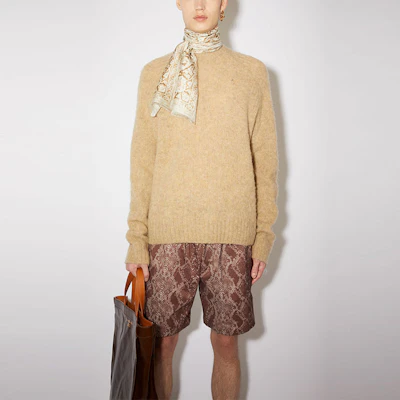 Acne Studios SS22 Wool Crewneck Sweater in Toffee Brown B60208-ALL Lookbook Acne Studios SS22 Wool Crewneck Sweater in Toffee Brown B60208-ALL